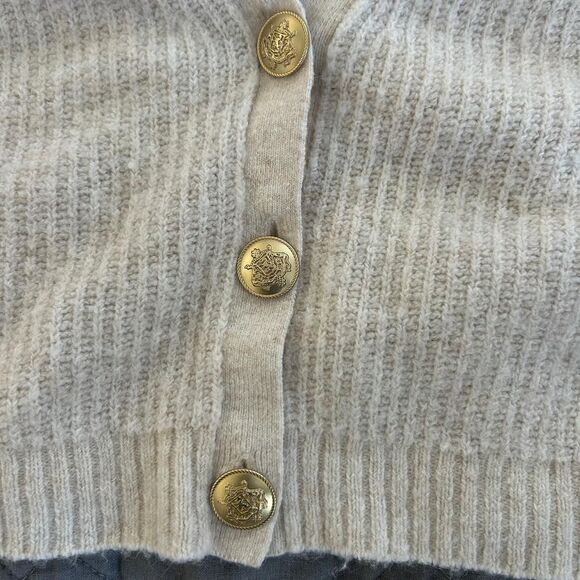 J Crew Supersoft Cropped Cable-knit Sweater Cardigan M Alpaca Blend Quiet Luxury - Picture 6 of 8
